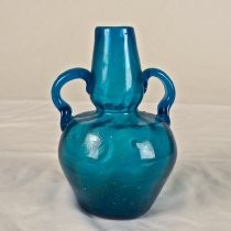 Turquoise glass vase