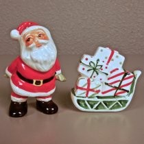 Santa and sleigh salt & pepper shakers