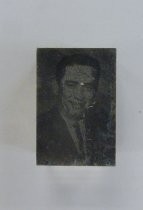 Man's portrait printing block