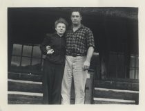 Ed and Ruby Levin outside cabin