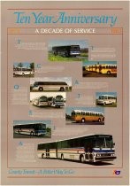 "Ten Year Anniversary: A Decade of Service" County Transit poster