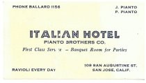 Italian Hotel business card