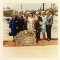 Jane Morgan and group at dedication ceremony