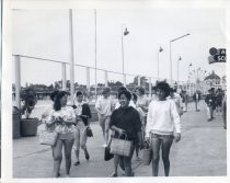 Students Walking on Boardwalk