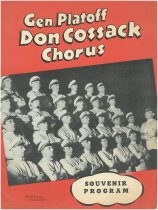 Gen. Platoff Don Cossack Chorus Souvenir Program