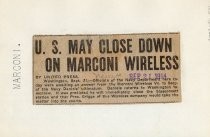 U.S. May Close Down on Marconi Wireless
