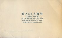 QSL Card from KZ5LA/MM to W6SH