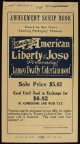 Amusement Scrip Book issued by San Jose's Leading Photoplay Theatres