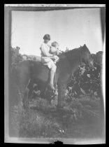 Edwards Ranch photos - Elaine and Phillis Edwards on horseback