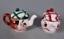 Teapots with faces salt & pepper shakers