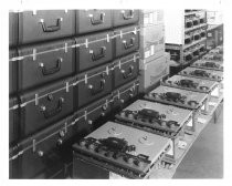 Ampex Series "A" tape decks and cases, c. 1957