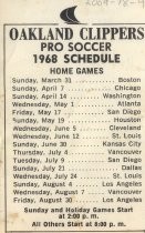 Oakland Clippers Pro Soccer 1968 Schedule