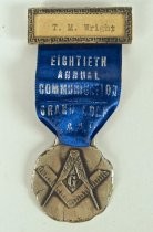 Masonic ribbon and medal