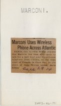 Marconi Uses Wireless Phone Across Atlantic