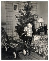 Danny Greenfield Hansen with Christmas presents