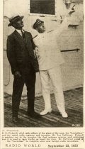 Lee de Forest and Elmo Pickerill aboard the Leviathan