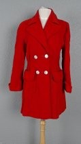 Berry red wool coat