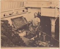 Weighing and flasking quicksilver at New Almaden Mine