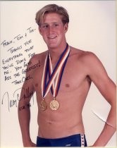 Autographed portrait of swimmer Troy Dalbey