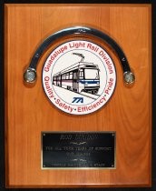 Guadalupe Light Rail Division appreciation plaque