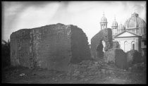 St. Joseph's Church behind adobe ruins