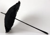 Folding black parasol