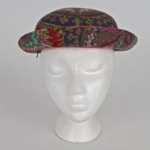 Wool paisley bowler hat