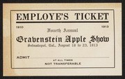 Gravenstein Apple Show employe's [sic] ticket