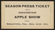 Gravenstein Apple Show season press ticket