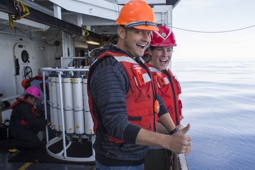 Happy scientists at CalCOFI station