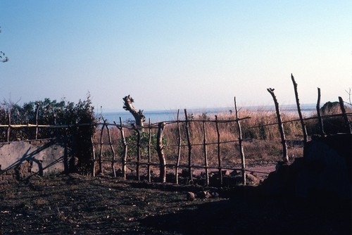 Fence to project garden being built at Kasongole fishing camp