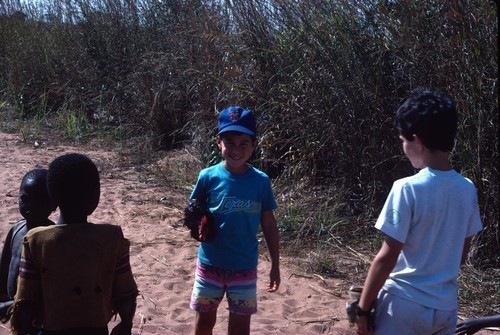 Daniel and Michael Cancel on road near Lake Mweru Wantipa