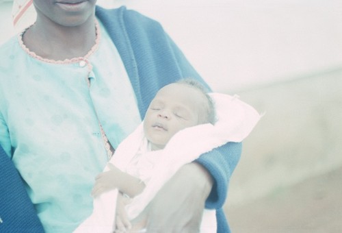 Recently born baby of a neighbor at Kaputa village