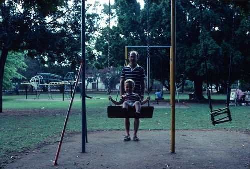 Robert and Daniel Cancel at a public park in Harare, Zimbabwe