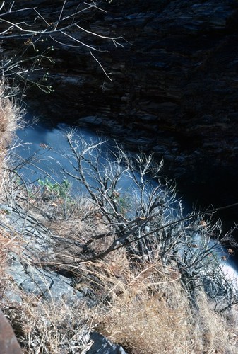 Spray from the water at the bottom of Kalambo Falls, Northern Province