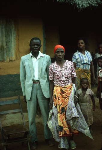 Visitors at home of Mr. Stanley Kalumba, Kaputa