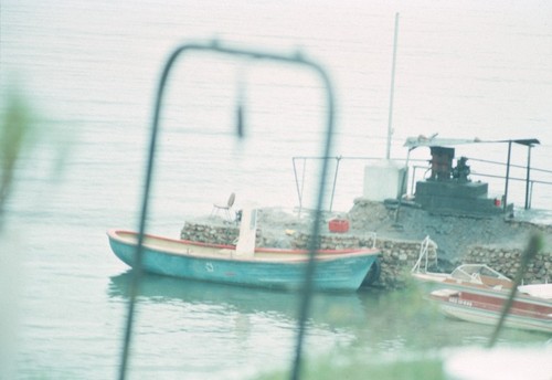 Boats tied to jetty at Nkamba Bay on Lake Tanganyika