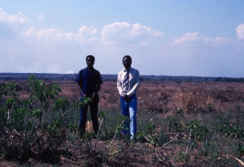 Portrait of two men who worked at local post office at Kaputa, Northern Province