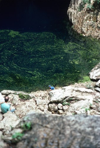 Water pool in Chinhoyi Caves in Zimbabwe