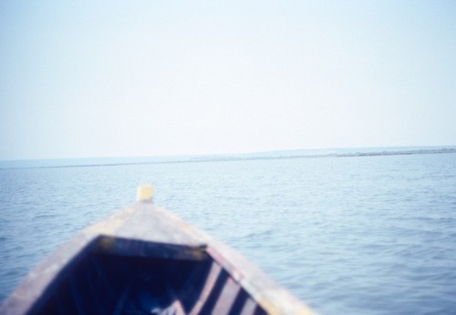 View of Lake Mweru Wantipa from a small fishing boat