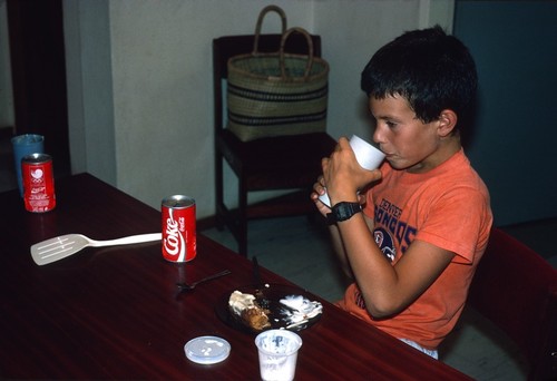 Michael Cancel at Daniel Cancel's seventh birthday party in faculty housing at the University of Zambia, Lusaka