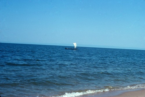 Small sailboat on Lake Tanganyika