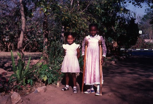 Portrait of Anna Huckabay and her cousin in Lusaka, Zambia