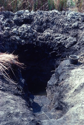 Dirt Piled from Ground at salt-making camp at Kaputa