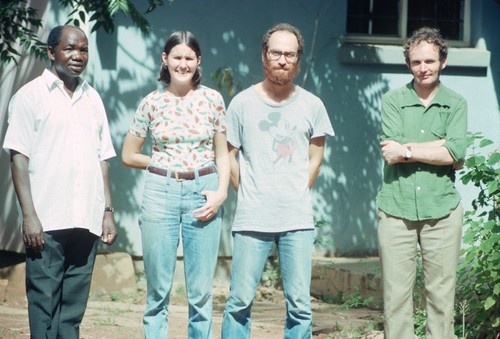 Portrait of Robert and Donna Cancel with friends in Kasama, Northern Province