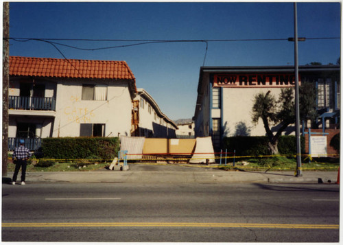 Damaged apartment complex