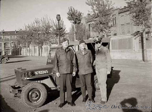 Lieutenants Cleaves Giedt in residential area of Tientsin in the winter of 1946