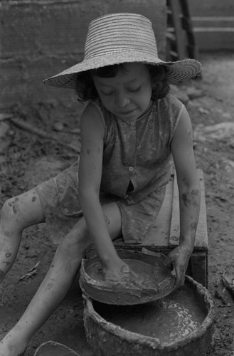 Artisan at work, La Chamba, Colombia, 1975