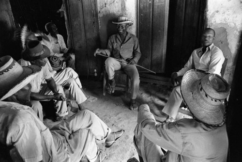 Men in conversation, San Basilio de Palenque, Colombia, 1977