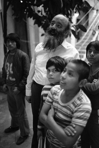 Children and man, Mexico City, 1982